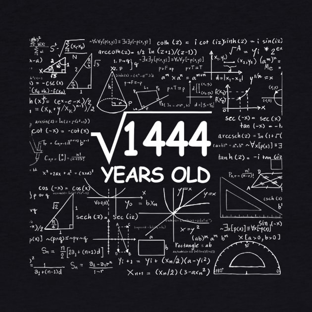 38th Birthday Gift 38 Years Old Square Root of 1444 by bummersempre66